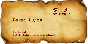 Beksi Lujza névjegykártya